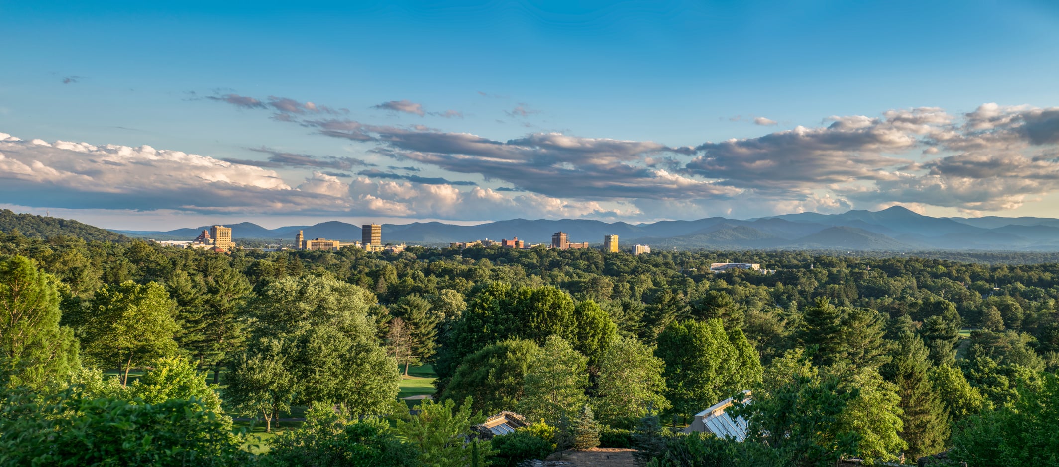 Downtown Asheville North Carolina Blue Ridge Mountains Panorama